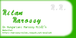 milan marossy business card